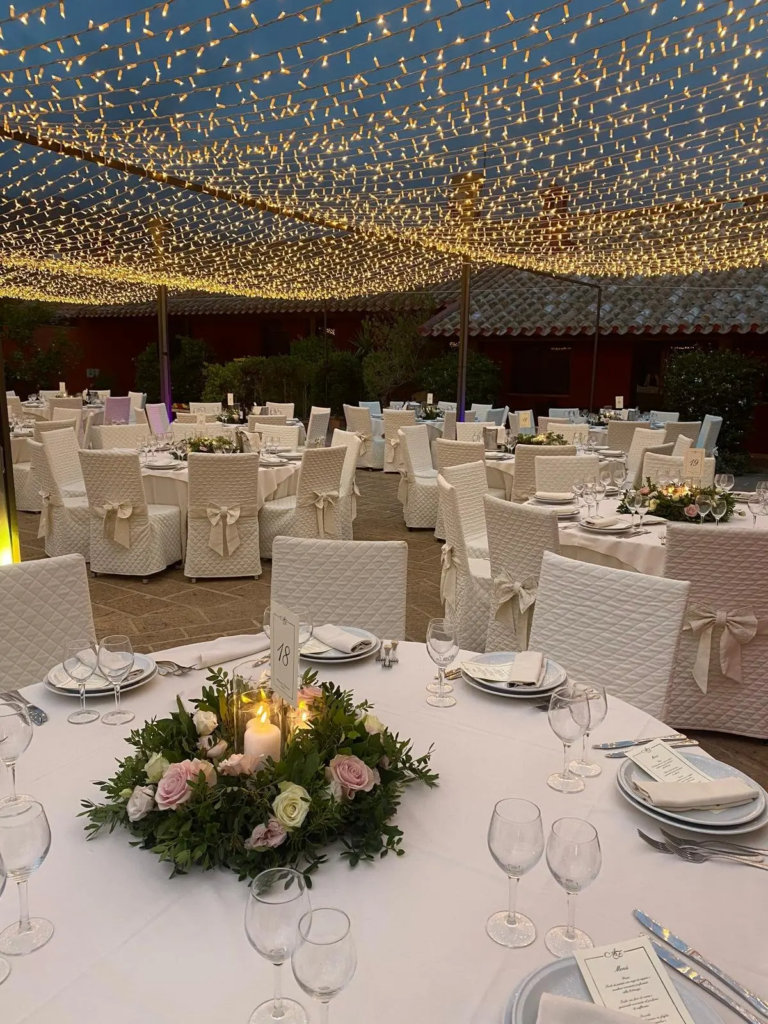 allestimento luminoso matrimonio