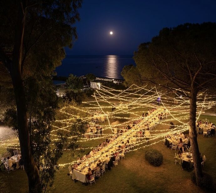 allestimento luminoso matrimonio
